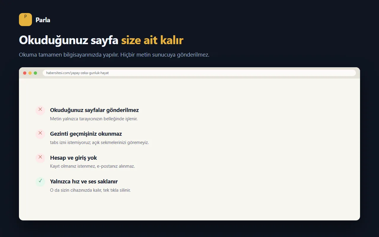 Gizlilik: okunan metin cihazınızdan çıkmaz