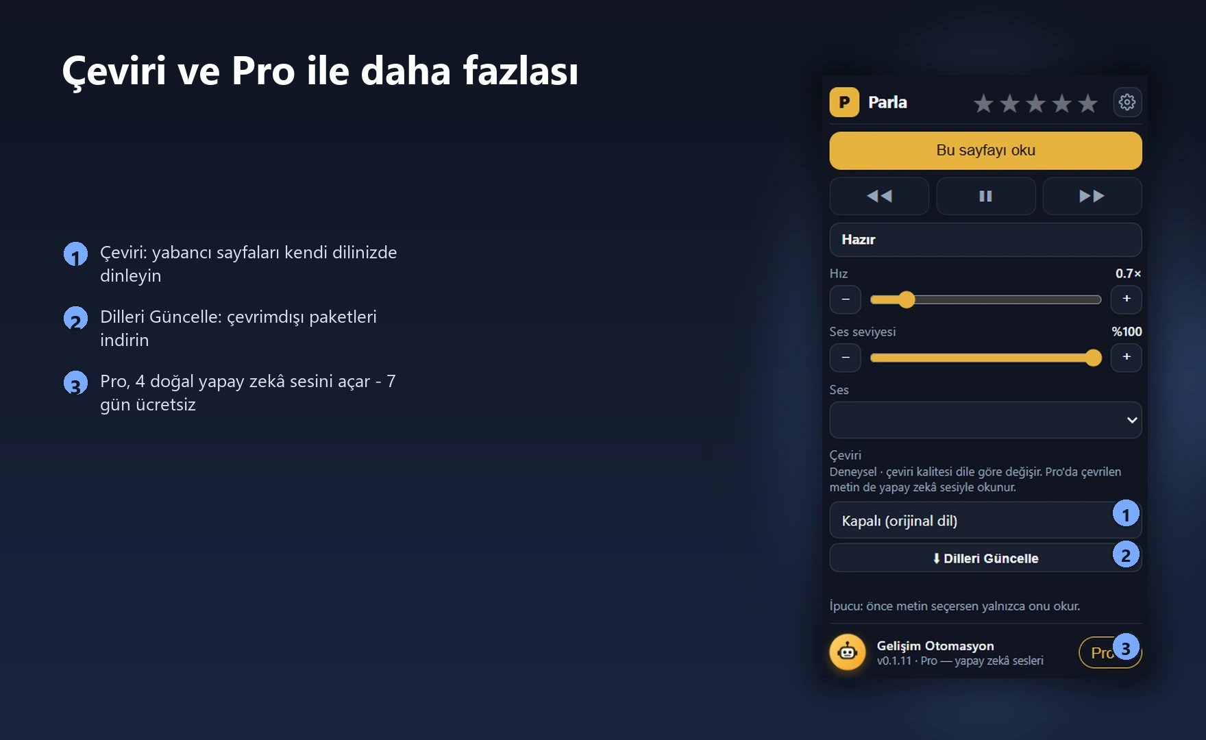 Çeviri ve Pro ile daha fazlası